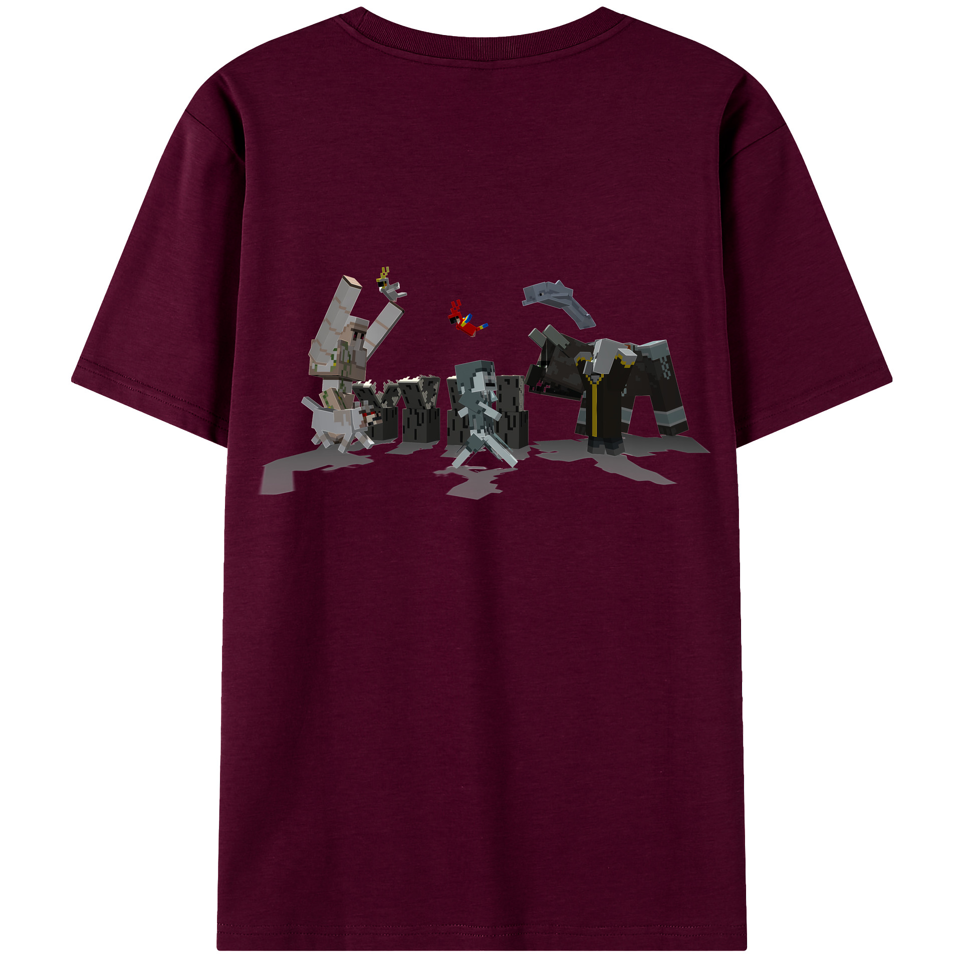 （画像用） マインクラフト ブロックの世界 Minecraft MC Block world レディース半袖Tシャツ(バックプリント)